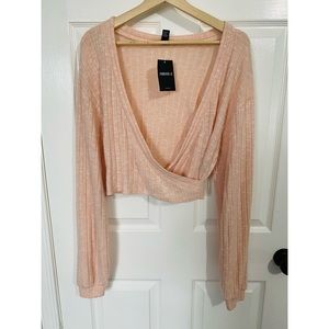 • long sleeve wrap blouse •